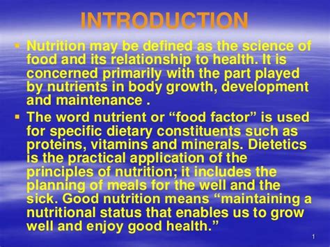 Food And Nutrition