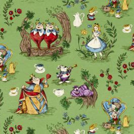 Alice In Wonderland Fabric In Green Disney Home Sanderson