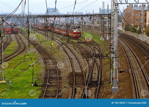 Locomotives RZD on Railroad Tracks, Russian Railways Editorial Stock ...