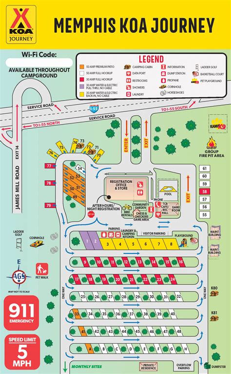 Marion, Arkansas Campground Map | Memphis KOA Journey