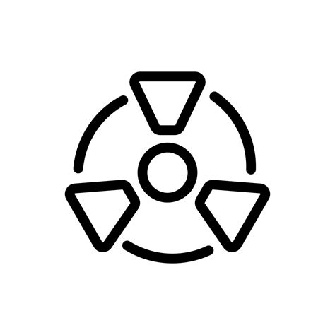 radiation hazard icon vector. Isolated contour symbol illustration ...