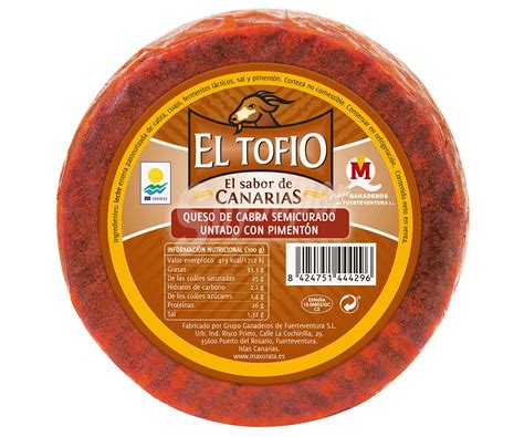 El Tofio Queso semicurado con pimentón 300 gramos aproximados