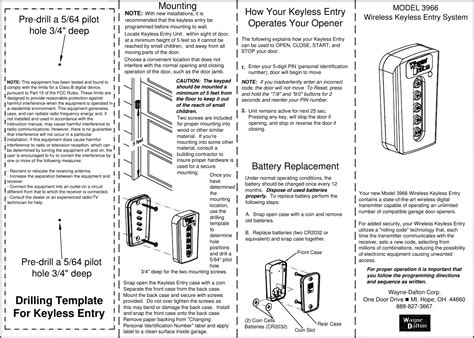 Wayne Dalton Garage Door Keypad Manual Dandk Organizer