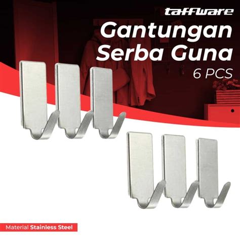 Promo Set 6 PCS Gantungan Baju Cantolan Tempel Dinding Serbaguna Double