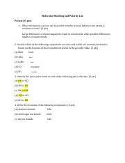 Molecular Modeling And Polarity Lab Report Sheet 1 Pdf Molecular