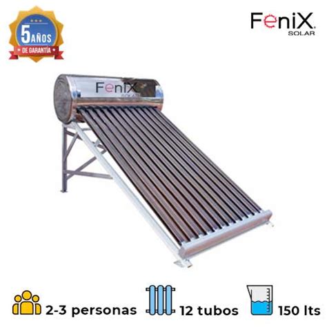 Calentador Solar Fenix Tubos Baja Presi N Litros Ledsbesolar