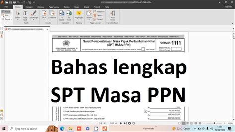 Bahas Lengkap Spt Masa Ppn Youtube