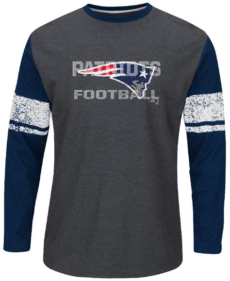 New England Patriots Mens Down To The Wire Long Sleeve Thermal Shirt By Majestic New England