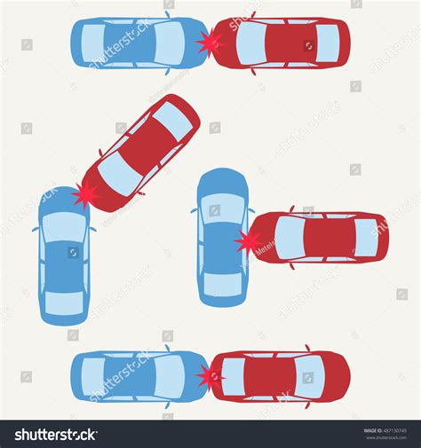 Car Crash Accidents Icon Set Top Stock Vector Royalty Free