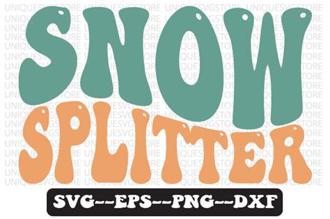 SNOW SPLITTER Skiing Retro Wavy Svg Graphic By Uniquesvgstore