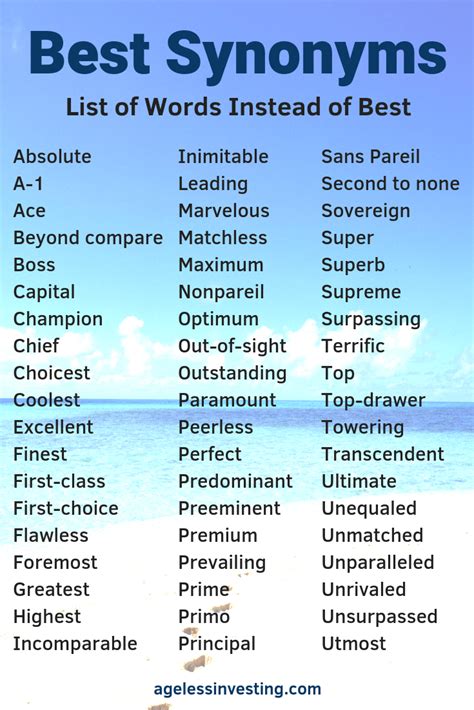 Expand Your Vocabulary Powerful Synonyms For Best