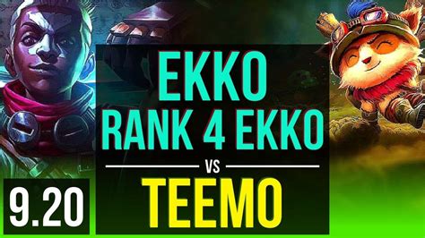 EKKO Vs TEEMO JUNGLE Rank 4 Ekko KDA 9 1 10 Godlike NA