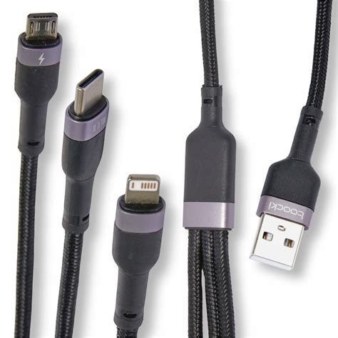 Kabel W Usb C Lightning Micro Usb Szybkie Adowanie M Nylonowy