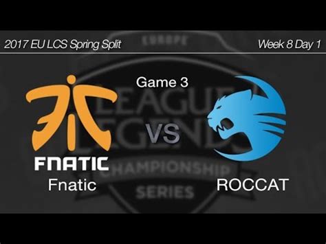 Fnatic Vs Roccat Game Eu Lcs Spring Week Day