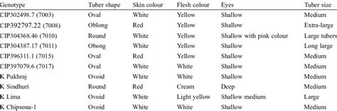 Morphological Character Of Genotypes Download Scientific Diagram