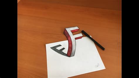 3D F DRAWING ÜÇ BOYUTLU F HARFİ ÇİZİMİ YouTube