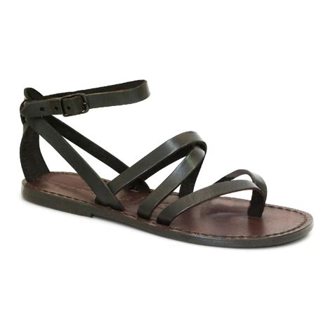 Italian Strappy Sandals Women Handmade In Brown Leather Gianluca