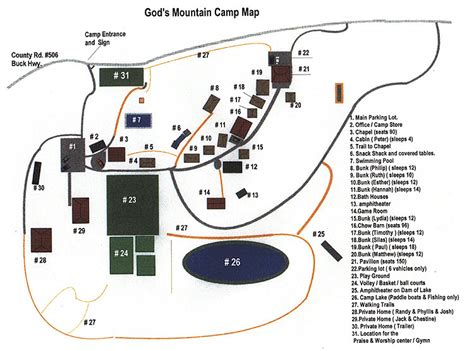 Camp Map Gods Mountain Retreat