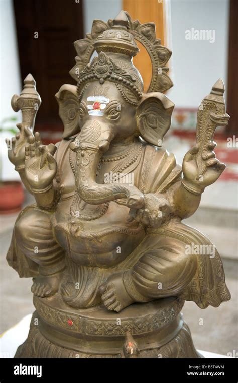 Ganesh statue in the Calve hotel courtyard in Pondicherry India Stock ...