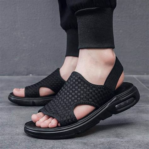 Soft Sole Black Woven Summer Sandals – Chyhua