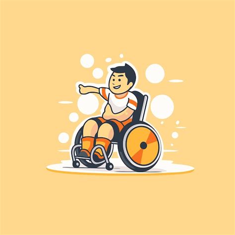 Homme Handicapé En Fauteuil Roulant Illustration Vectorielle Personnage De Dessin Animé En