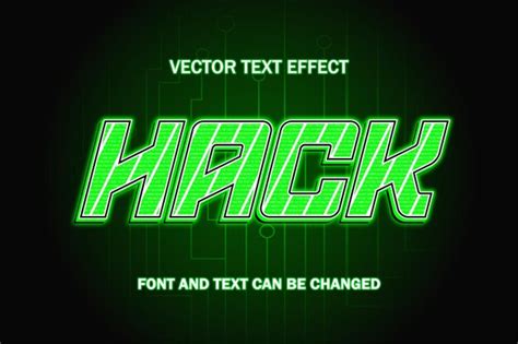 Premium Vector Hacker Green Technology Style D Editable Text Effect