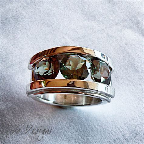 Silver and green garnet ring - Gina Kruger Jewellery Designs