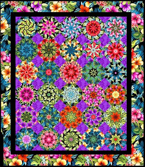 Lost In Paradise B Pre Cut Kaleidoscope Quilt Kit Pre Cut