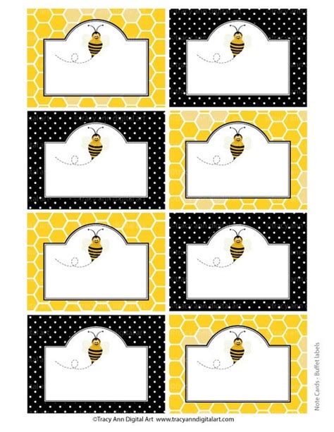 Bee Name Tags Free Printable