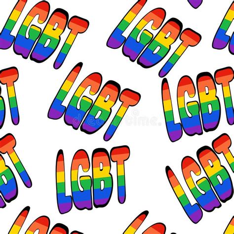 Pride Word Rainbow Gay Lgbt Lesbian Symbol Vector Sign Isolated On White Stock Vector