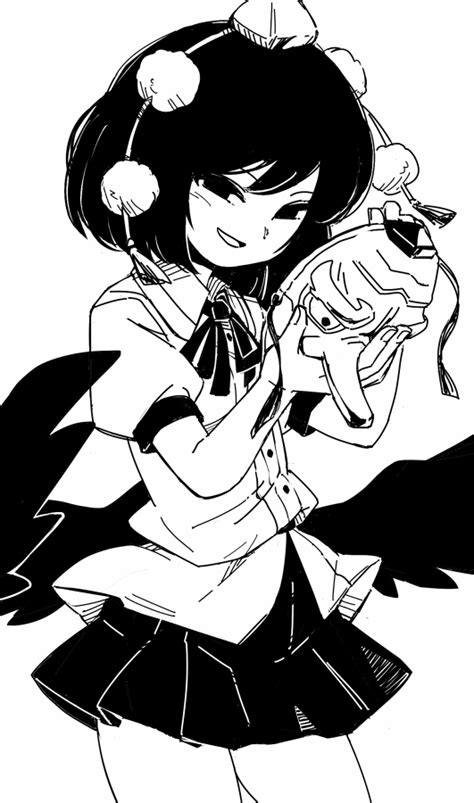 Safebooru 1girl Black Eyes Black Hair Black Skirt Black Wings