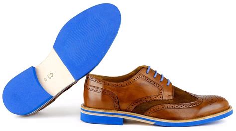 Mens Brown And Blue Leather Wingtip Dress Shoes Dress Shoes Men Suede Dress Shoes Bold Shoes