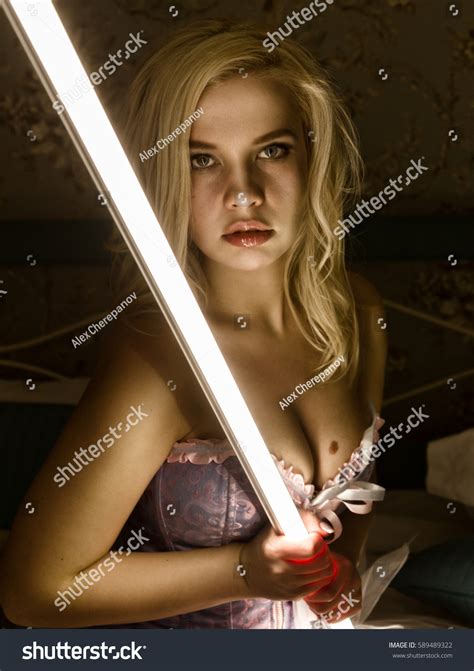 Sexy Beautiful Blonde Woman Corset Stockings Stock Photo 589489322 Shutterstock