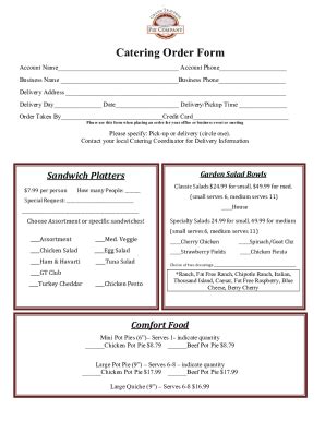 Fillable Online Catering Order FormsJotForm11 Catering Booking Form