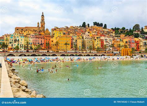 The Colorful Old Town Menton On French Riviera Editorial Stock Photo