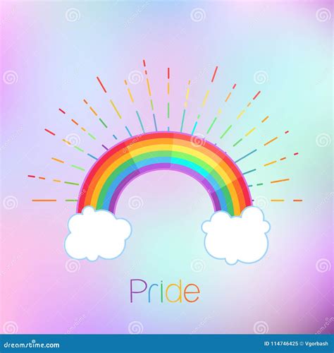 Rainbow With Rays Symbol Of Lgbt Community Gay Pride Stock Vector Illustration Of Community