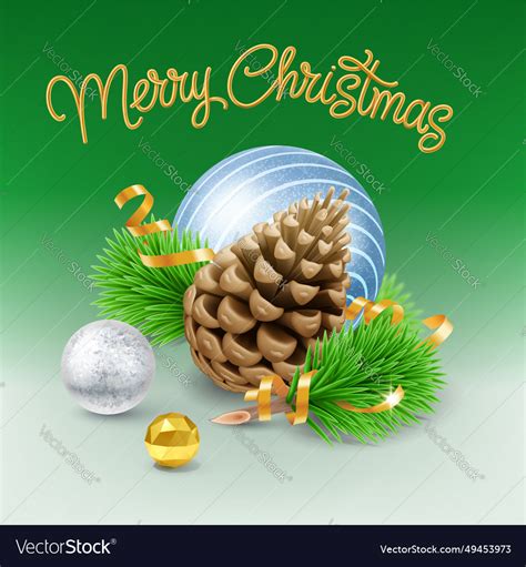 Merry Christmas Greeting Card Royalty Free Vector Image