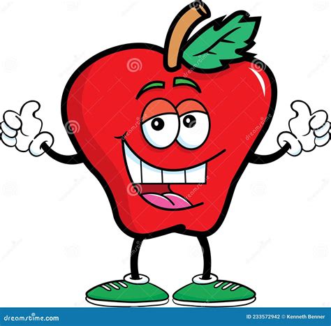 Smiling Apple Cartoon Figure Royalty-Free Illustration | CartoonDealer ...