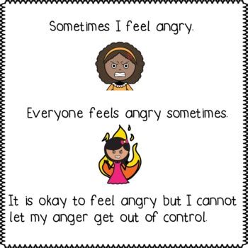 Anger Social Story When I Feel Angry Coping Tools For Regulation