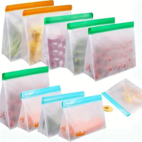 Reusable Silicone Food Bag Freezer Stand Up Food Storage Pouch Peva Bag