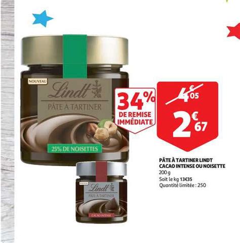 Promo P Te Tartiner Lindt Cacao Intense Ou Noisette De Remise