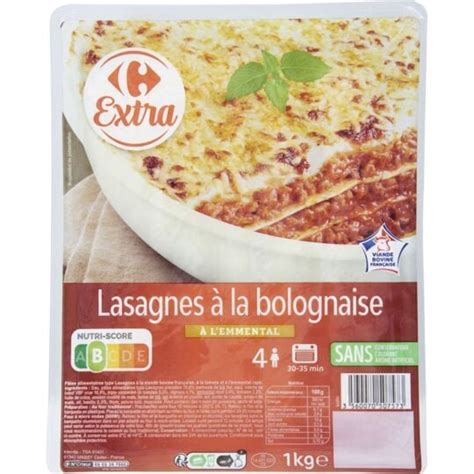 Plat Cuisin Lasagnes La Bolognaise Carrefour Extra La Barquette D