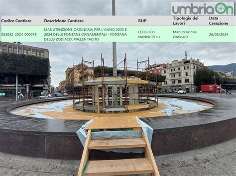 Terni Fontana Piazza Tacito Ora Spunta La Notifica Di Cantiere Via