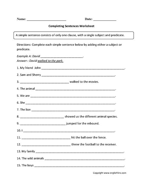 Sentence Structure Worksheets Sentence Building Worksheets