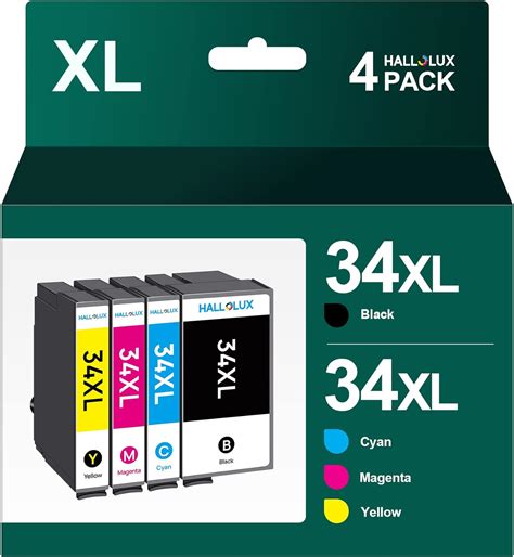 HALLOLUX Lot De 4 Cartouches D Encre Compatibles Avec Epson 34 XL