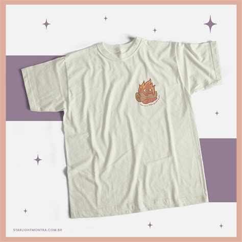 Camiseta Calcifer Castelo Animado Studio Ghibli Starlight Montra