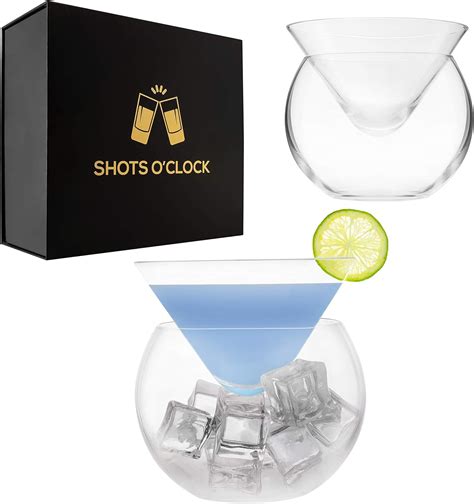 Lemonsoda Stemless Martini Glasses With Chiller Elegant Cocktail Glass Set With