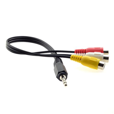 Cablecc 0 138 in 18 macho estéreo coche AUX a 3 RCA AV hembra cable