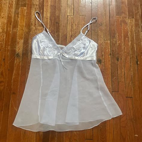 Periwinkle Sheer Flowy Lingerie Top Medium Depop