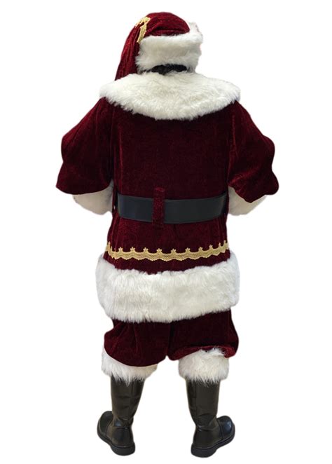 Professional Santa Claus Wardrobe Traditional Suit With Gold Trim